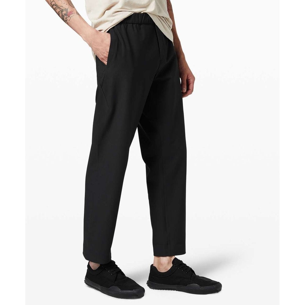 Lululemon Lab Ashta Pants Black Minimalist Travel Smart Casual Mens Medium READ